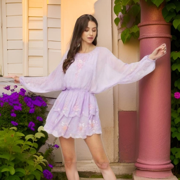 Bridgely Dress in Amethyst by LoveShackFancy NWT Medium - Picture 4 of 12